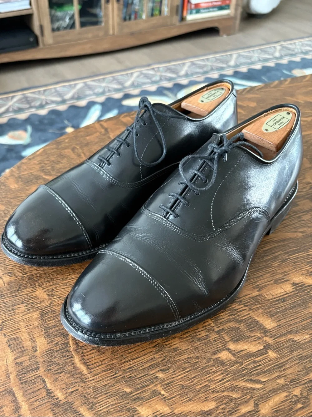 Allen Edmonds Black Cap-Toe Oxford Dress Shoes Men’s 10 EEE